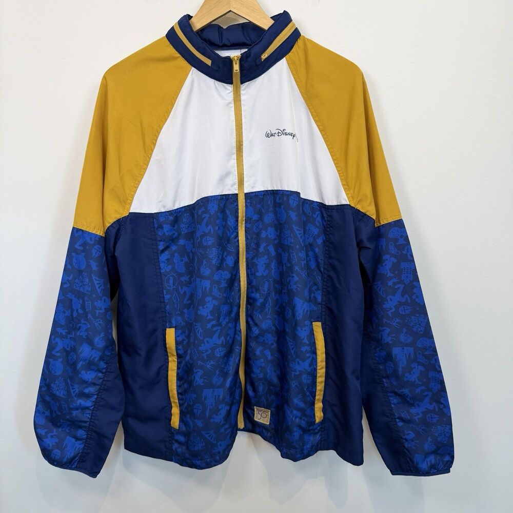 Walt Disney World 50th Castle Anniversary Zip Up Windbreaker Jacket XL Full Zip